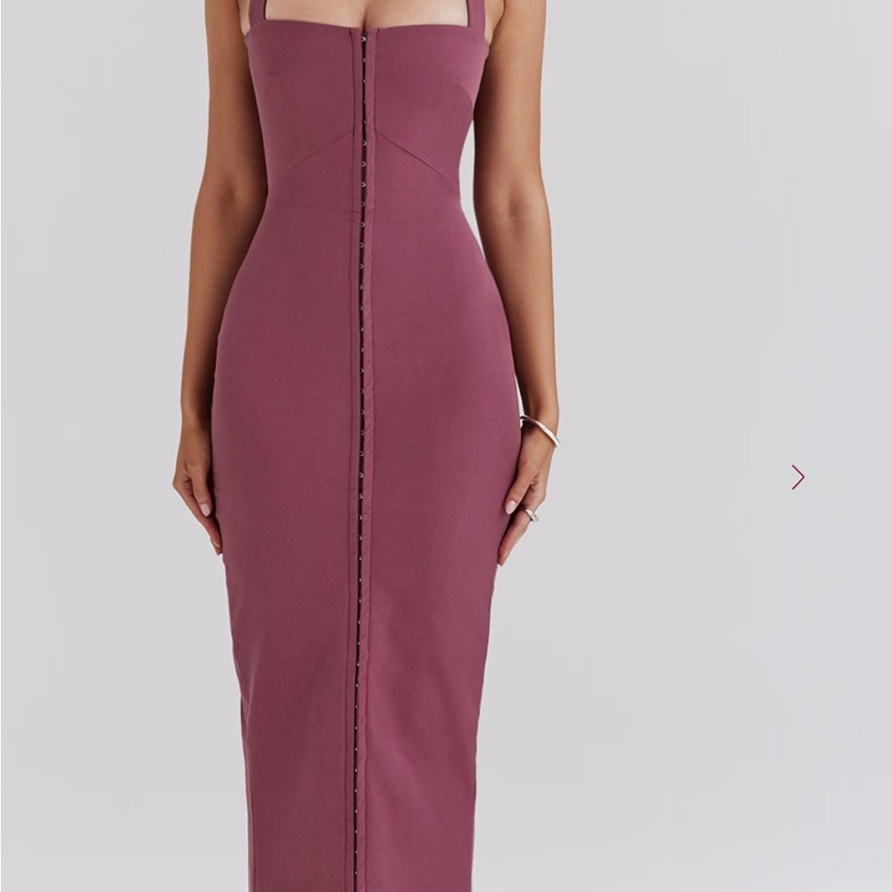 MIA Mulberry Twill Halter Maxi Dress — House of CB